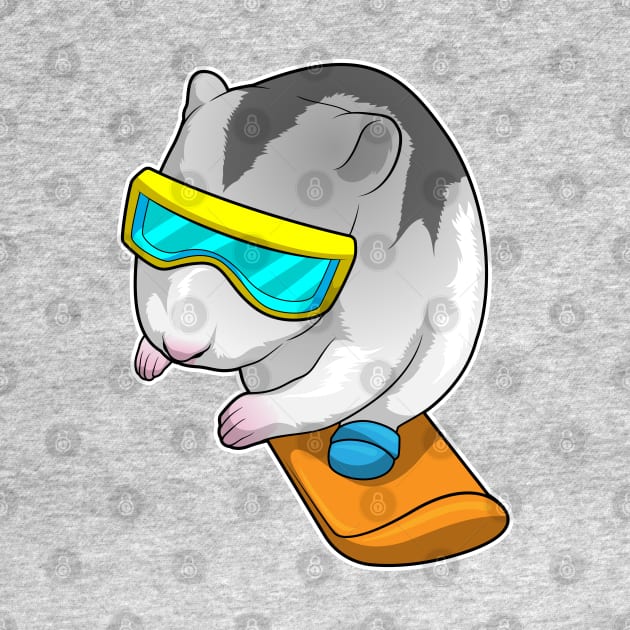 Hamster Snowboarder Snowboard by Markus Schnabel